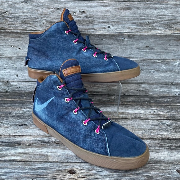 Lebron 12 Nsw Denim NIKE LeBron 12 NSW Fireberry Denim Sneakers Ms-Sz